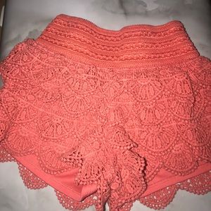 Coral Lace shorts
